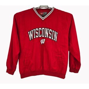 Pro Player Wisconsin Badgers Mens L Pullover Windbreaker Jacket Embroidered Logo